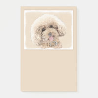 Poodle Miniature Toy Apricot Crème Chien Brown Art