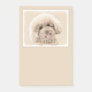 Post-it® Poodle Miniature Toy Apricot Crème Chien Brown Art