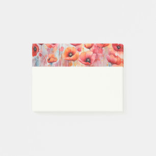 Post-it® Poppies rouges dans une aquarelle de champ