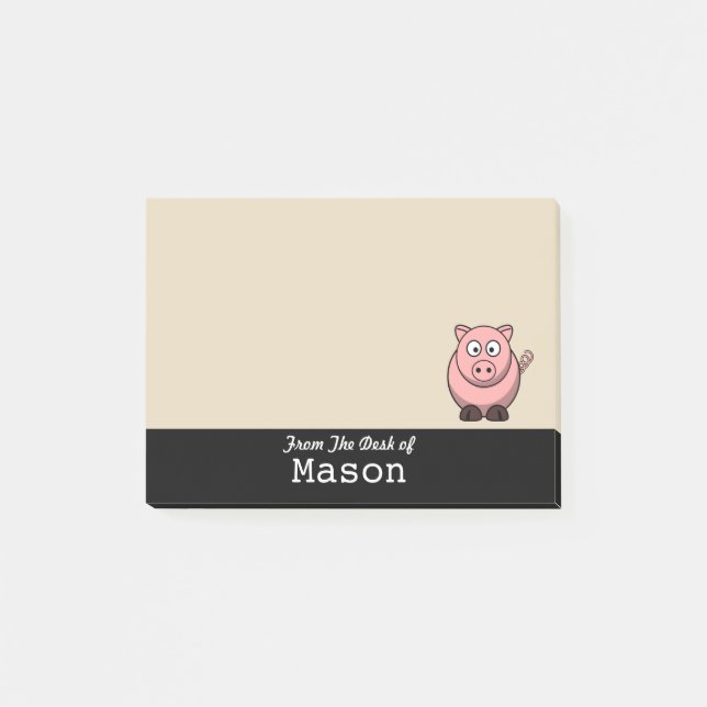 Post-it® Porc rose gras Funny personnalisé (Devant)