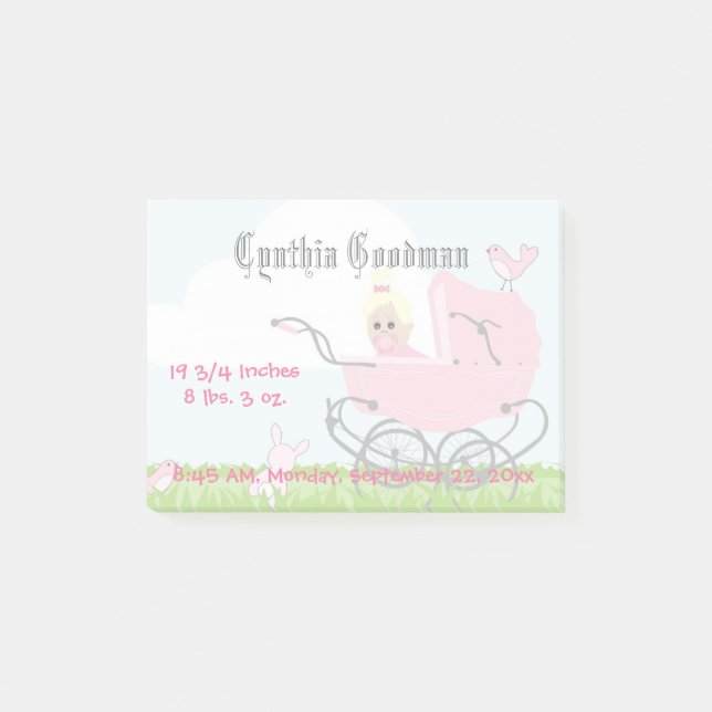 Post-it® Porte-bébé rose Vintage (Devant)