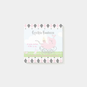 Post-it® Porte-bébé rose Vintage