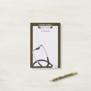 Post-it® Porte-bloc médical marron avec stéthoscope