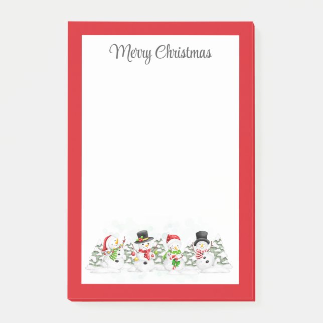 Post-it® Porte-notes de Noël bonhomme de neige (Devant)