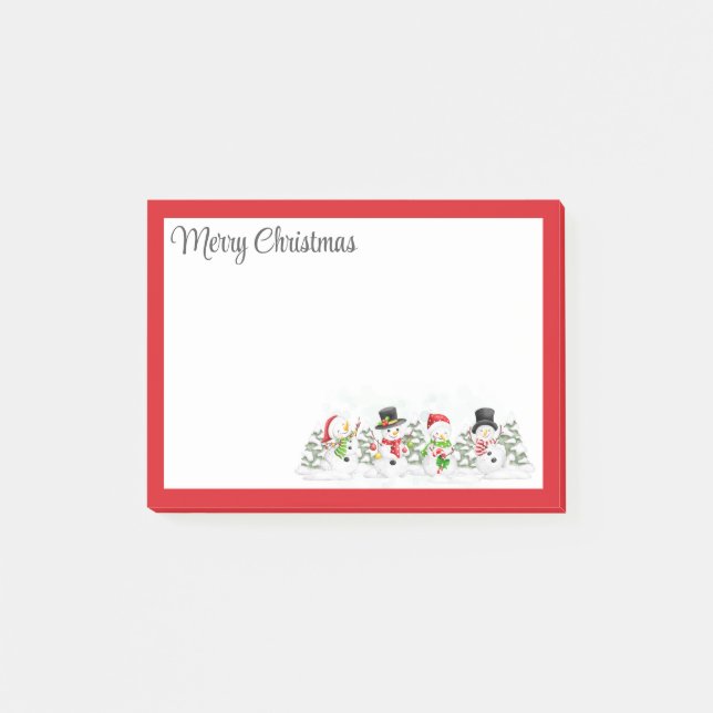 Post-it® Porte-notes Joyeux Noël Bonhomme de neige (Devant)