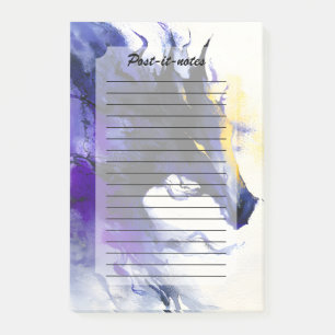 Post-it® Portrait abstrait de cheval noir à l'aquarelle