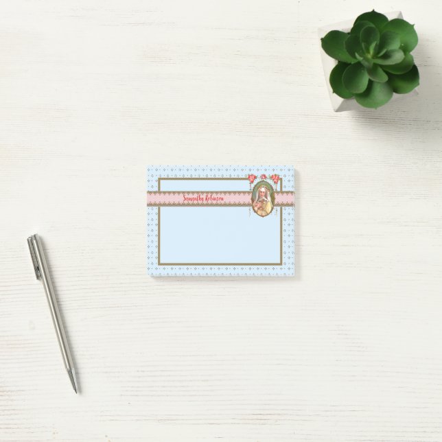 Post-it® Portrait de Ste Rose parée de roses (M 024a) (Bureau)