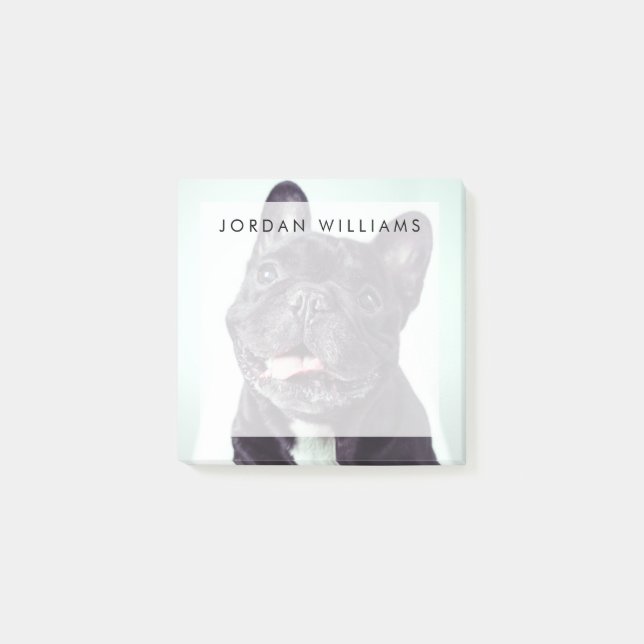 Post-it® Portrait d'un joyeux Bulldog français (Devant)