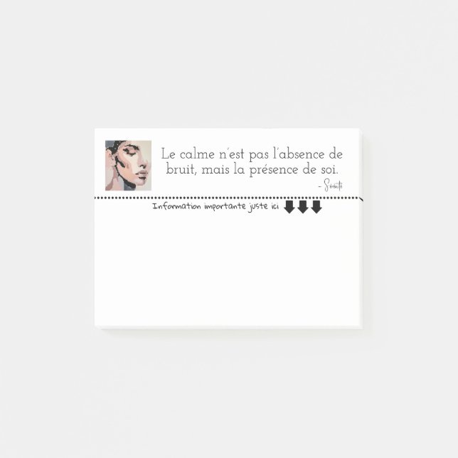 Post-it® Portrait féminin pixelisé apaisant (Devant)