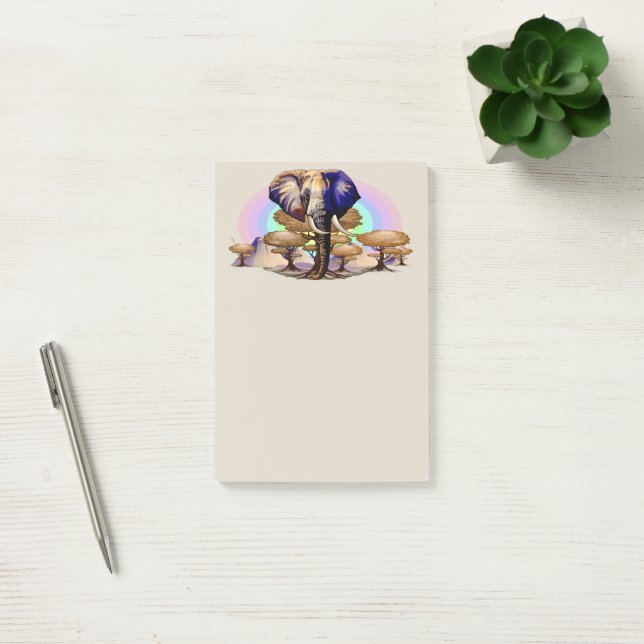 Post-it® Portrait surréaliste de l'éléphant africain (Bureau)