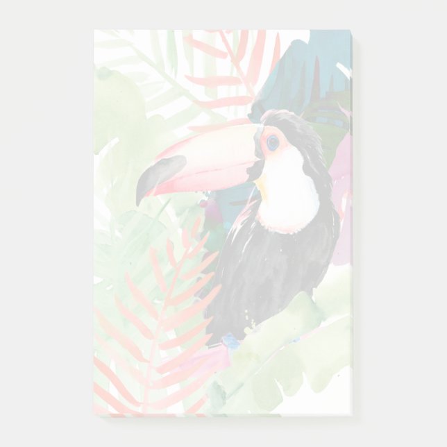 Post-it® Portrait toucan avec Feuilles tropicaux (Devant)