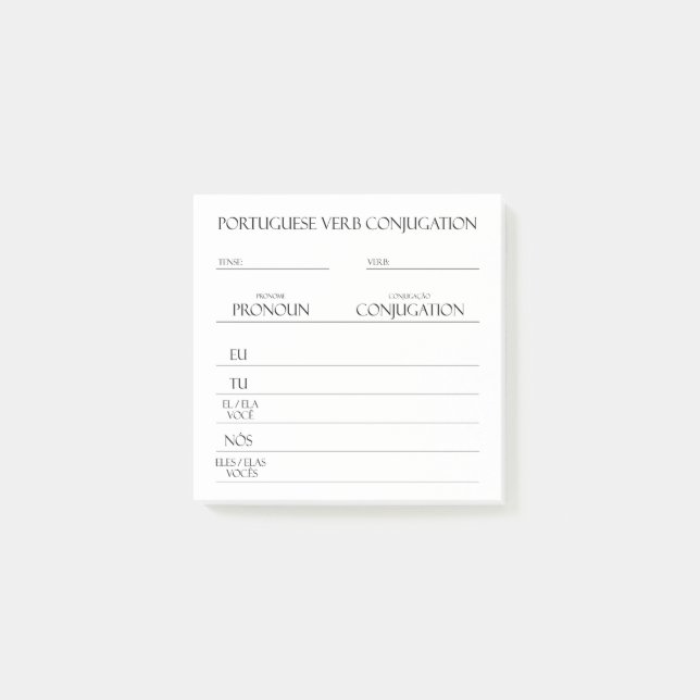 Post-it® Portugais | Pratique de conciliation Verbes (Devant)