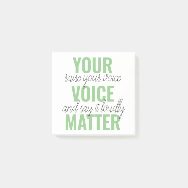 Post-it® Positive Green Your Voice Matter Motivation Citati (Devant)