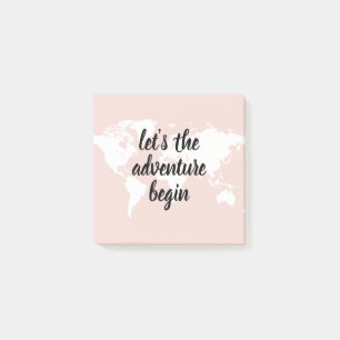 Post-it® Positive rose Commençons l'aventure Carte du Monde