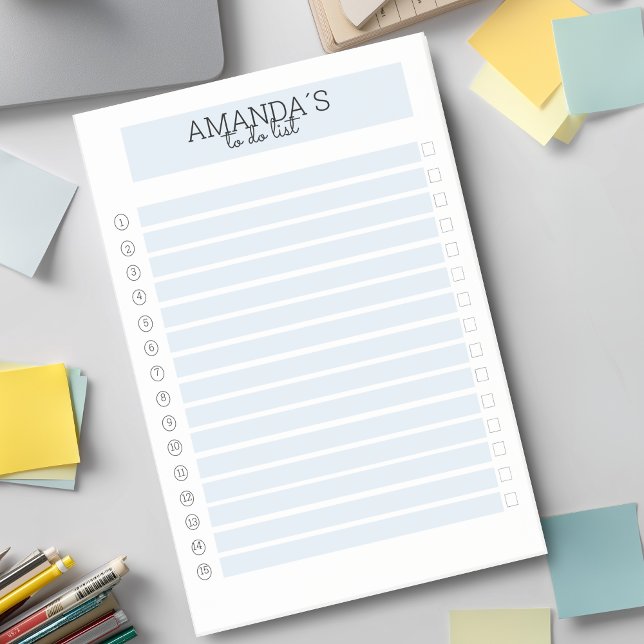 Post-it® Post-it adhésifs personnalisables bleu blanc moder (Modern Custom Blue White Post-it Notes)