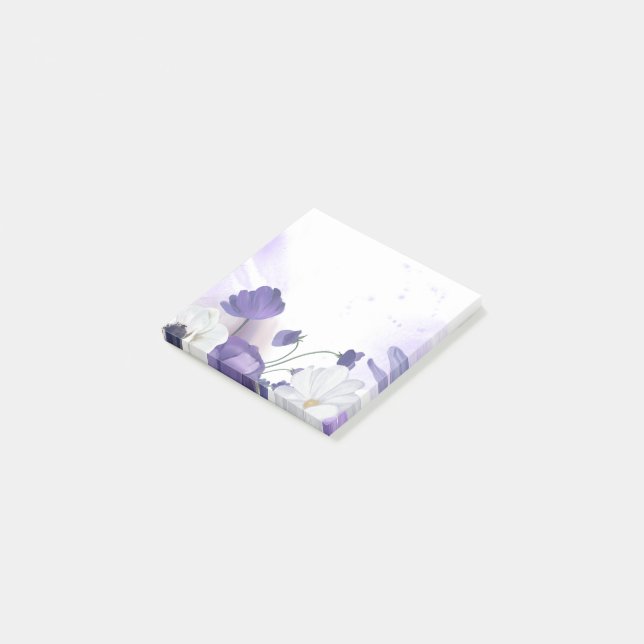Post-it® Post It Block - Purple Flower Theme (Incliné)