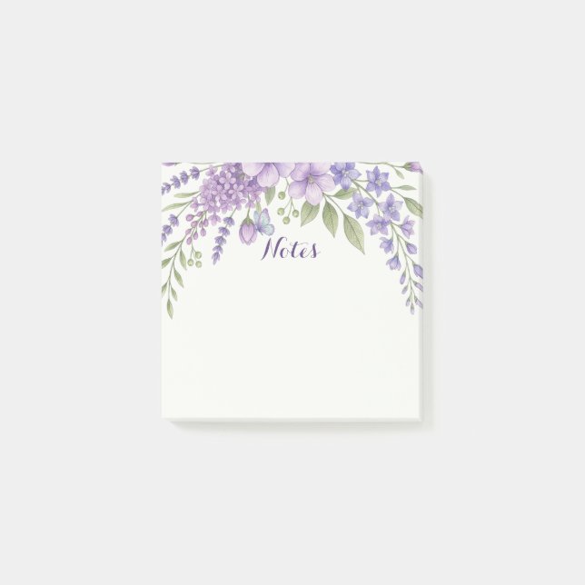 Post-it® Post-It Fleurs Violettes, Bloc-Notes Lavande (Devant)
