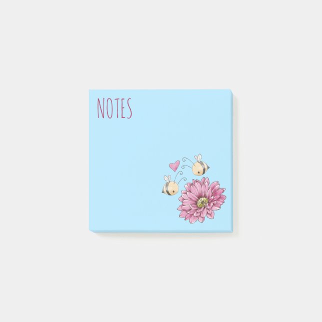 Post-it® Post-It Notes Fleur Abeilles Mignonnes (Devant)