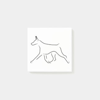 Post-it® Post-It Notes - Gaiting Doberman Line Art