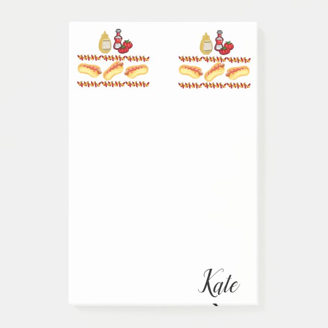 Post-it® Post-it Notes Hotdogs Ketchup Mustard Food (Devant)