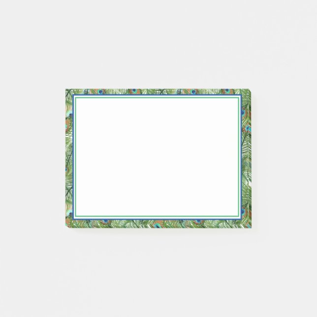 Post-it® Post-it Notes-Peacock Feathers Post-it Notes (Devant)
