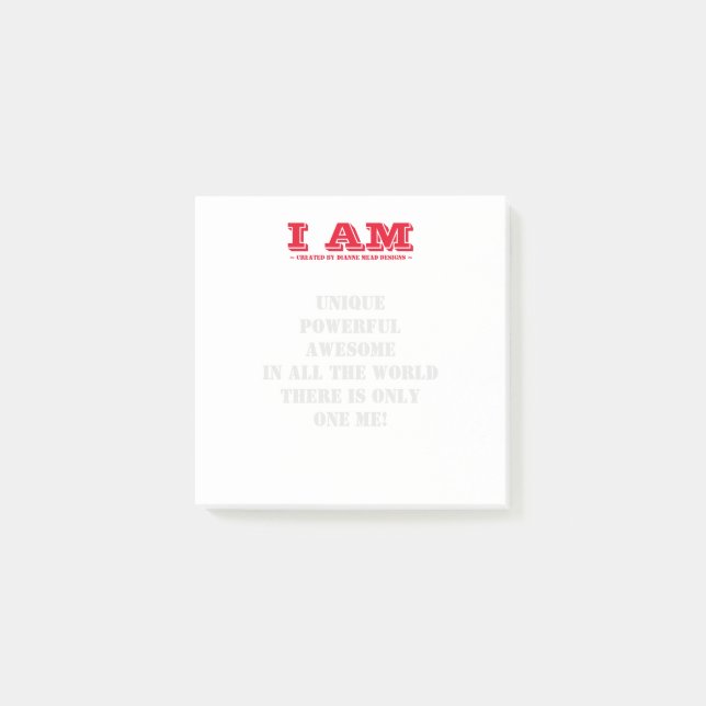 Post-it® Post-it Notes Rouge Je suis unique puissant filigr (Devant)