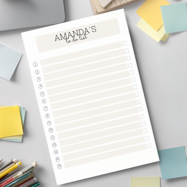 Post-it® Post-it personnalisable moderne beige blanc (Modern Custom Beige White Post-it Notes)