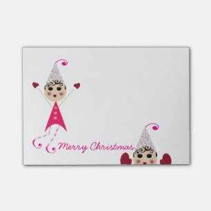 Post-it® Post-its de Joyeux Noël d'elfes de PinQshue