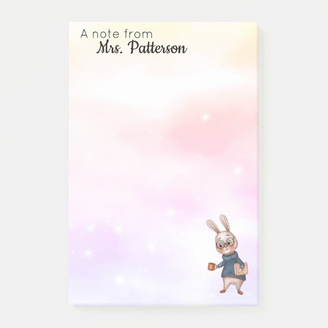 Post-it® Poste-cadeau de l'enseignant personnalisé Il note  (Devant)