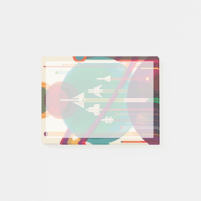 Post-it® Poster de Voyage Espace Rétro - Système Solaire Gr (Devant)