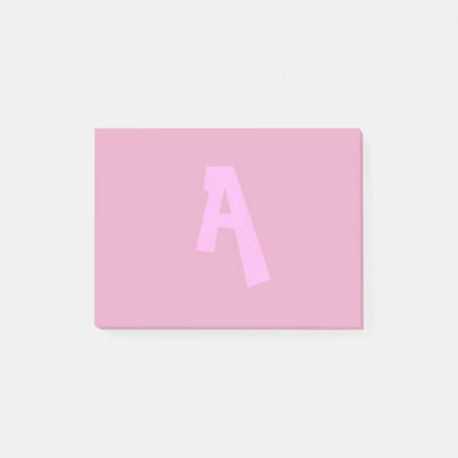 Post-it® Poster rose monogramme Notes (Devant)