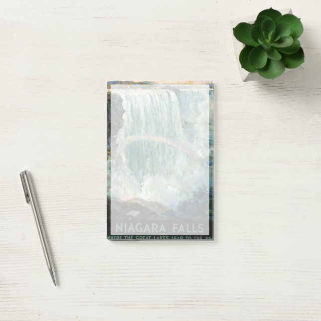 Post-it® Poster Vintage voyage Pour Niagara Falls (Bureau)