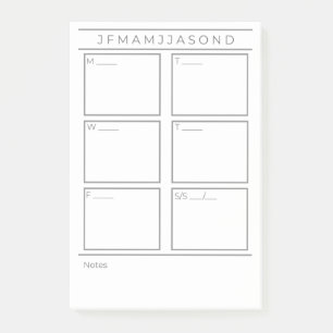 Post-it® Poster Weekly Planner Notes Pad 4"x 6"