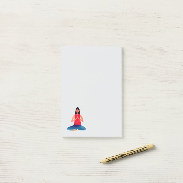 Post-it® Posture de yoga  (Sur un bureau)