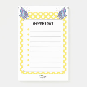 Post-it® Pot et diamants de Polka jaune IMPORTANT