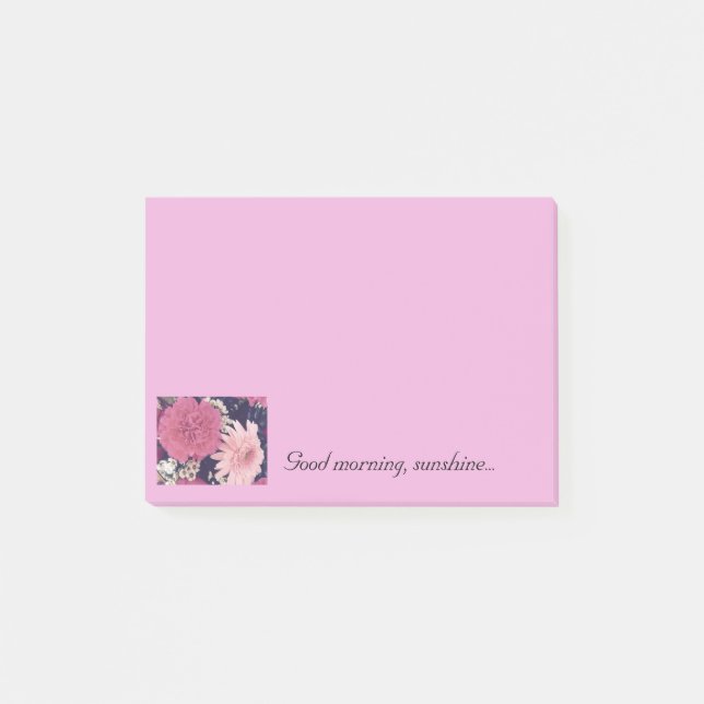 Post-it® Pouce floral rose des Courrier--Notes 4x3 (Devant)