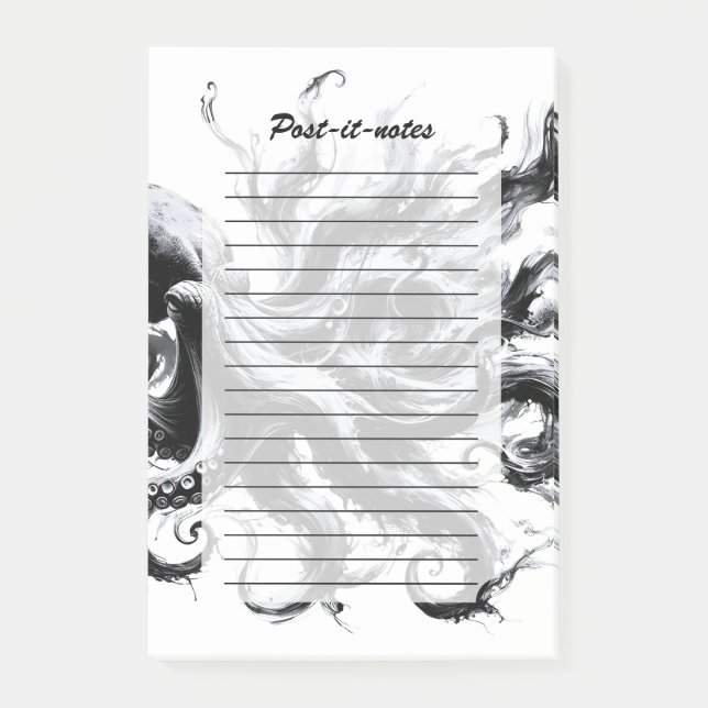 Post-it® Poulpe Kraken Fluide Encre Abstraite (Devant)
