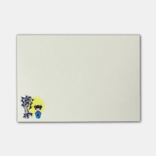 Post-it® Poupée japonaise de kokeshi au bambou pendant le