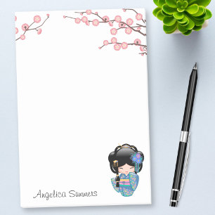 Post-it® Poupée Keiko Kokeshi - Blue Kimono Geisha Girl