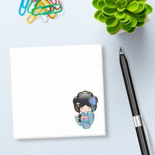 Post-it® Poupée Keiko Kokeshi - Blue Kimono Geisha Girl