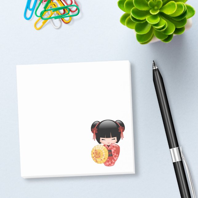 Post-it® Poupée rouge Sakura Kokeshi - Geisha japonais (Créateur téléchargé)
