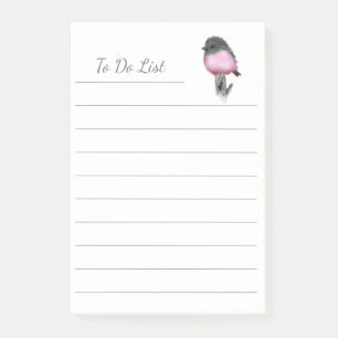 Post-it® Pour faire la liste des bébés oiseaux Robin rose