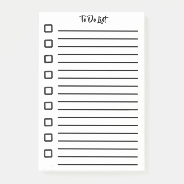 Post-it® Pour faire la liste des notes collantes blanc (Devant)