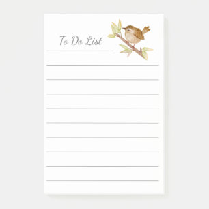 Post-it® Pour faire la liste des Oiseaux Wren Personnaliser