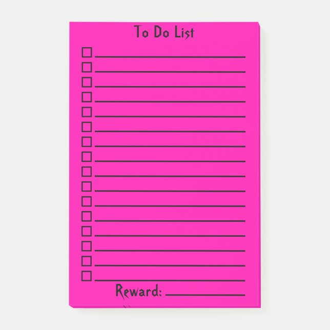 Post-it® Pour faire la liste | Rose intense (Devant)