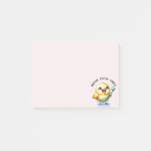 Post-it® Poussin souriant avec slogan dentaire (Devant)