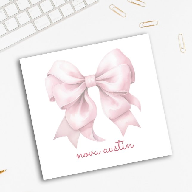 Post-it® Pow rose tendance personnalisée avec le nom Monogr (Créateur téléchargé)