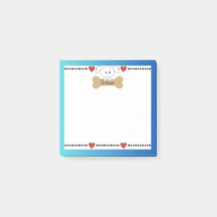 Post-it® Precious Puppy Bone, Paw and Hearts Personnalisé