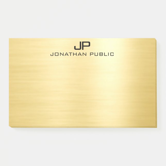 Post-it® Premier Monogramme Modèle Faux Gold Personnalisé P (Devant)