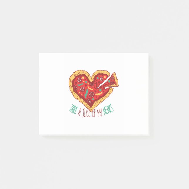 Post-it® Prenez une tranche de mon coeur de pizza (Devant)
